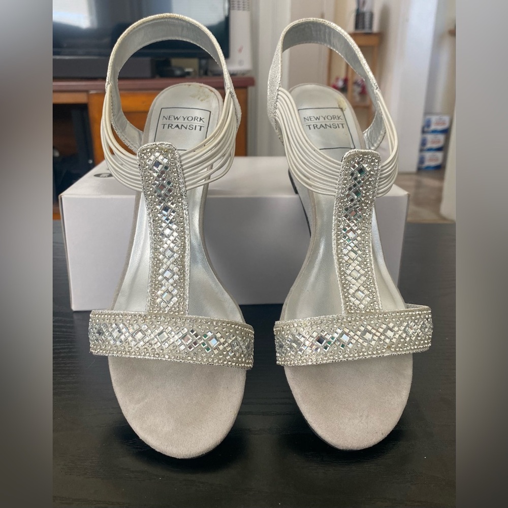 Silver Strappy Heels